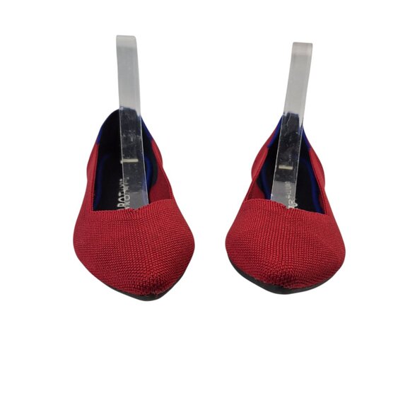Rothys Womens The Point Flats Size 8.5 Red Mesh Knit Comfort Classic Career - Picture 2 of 8
